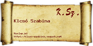 Klcsó Szabina névjegykártya